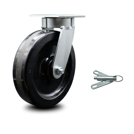 Service Caster 8 Inch Kingpinless Phenolic Wheel Swivel Caster with Swivel Lock SCC-KP30S820-PHR-BSL